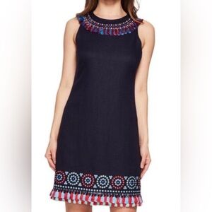 Kate Spade retail $498 New York Embroidered Tassel Beaded Dress Navy, 2